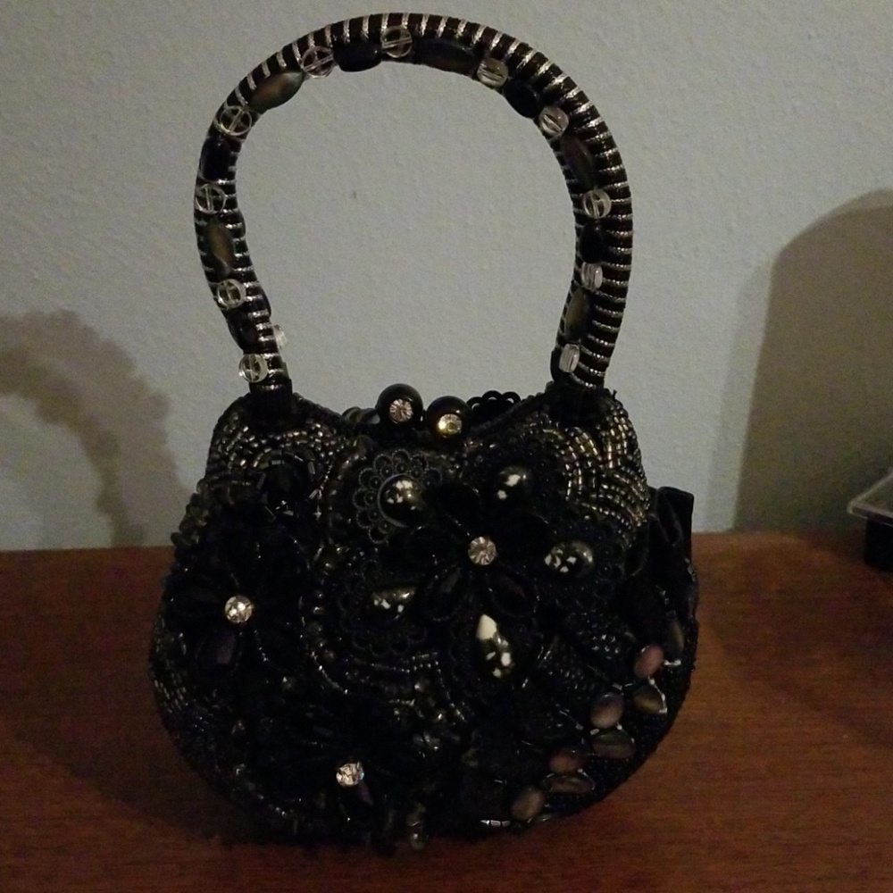 Mary Frances black clutch